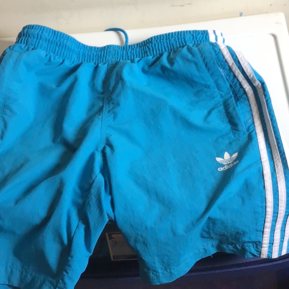 Adidas blue striped shorts
